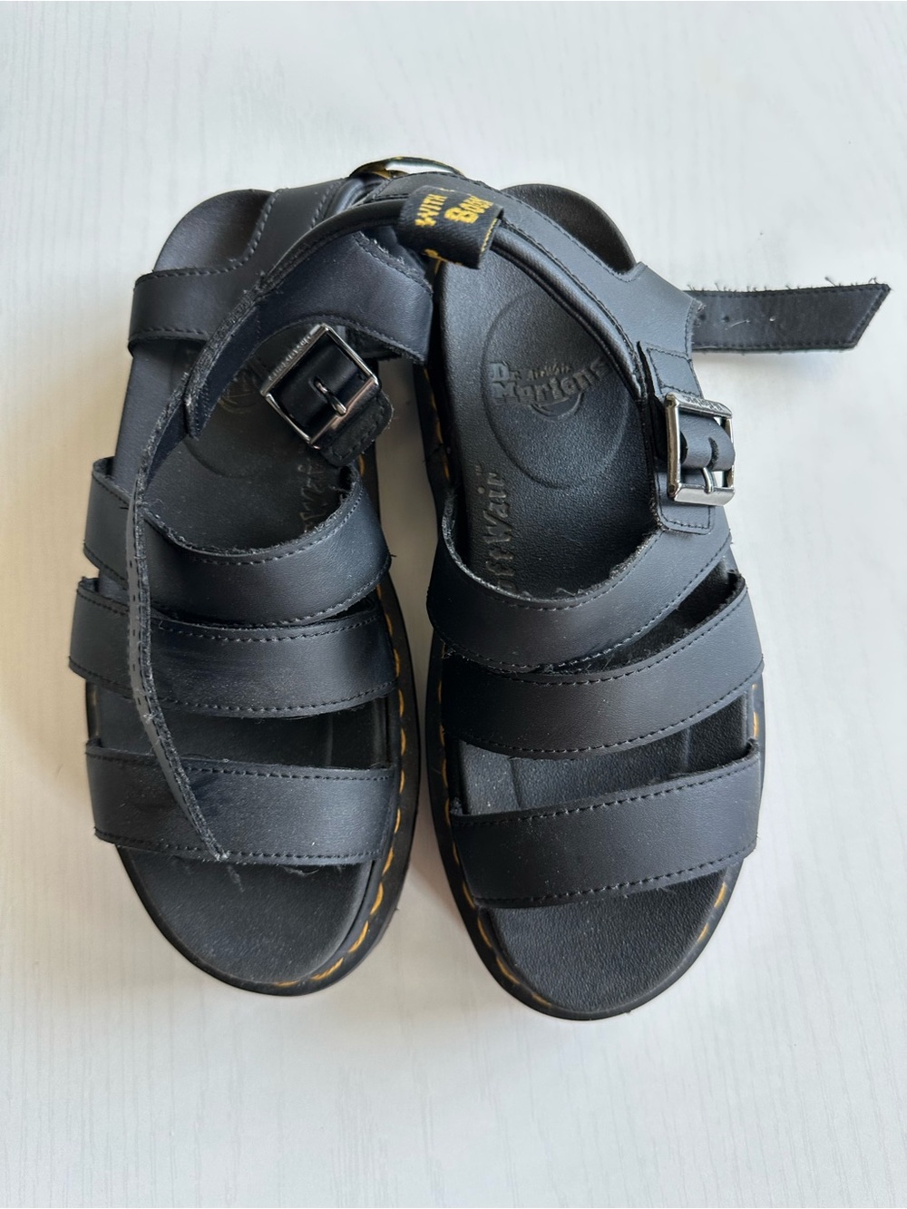 Dr. Martens Blaire Black Leather Gladiator Platform Sandals Women’s 7